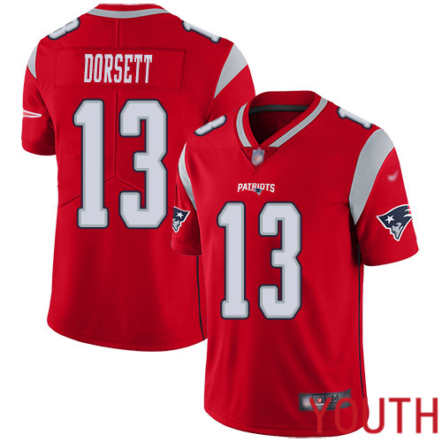 New England Patriots Football #13 Inverted Legend Limited Red Youth Phillip Dorsett NFL Jersey->youth nfl jersey->Youth Jersey